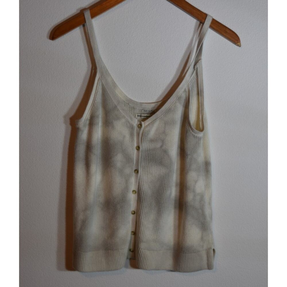 Abercrombie Tie Dye Ribbed Tank Top Womens Medium Button Front NWT Boho